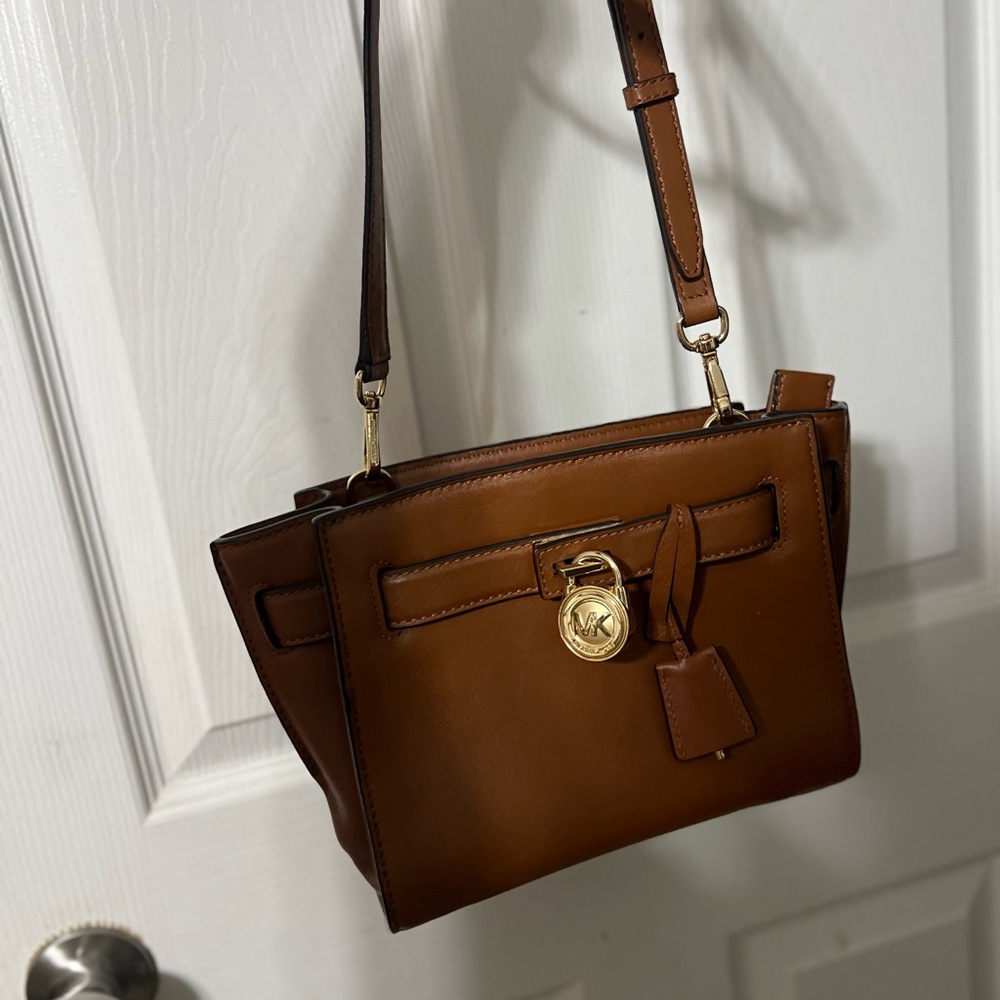 Michael Kors Crossbody Bag Cognac and Gold Hardware